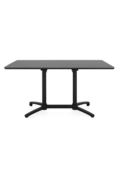 Maison Mex Rectangular garden/terrace table, CLEO, L.140 l.80 H.72 cm, black/gray