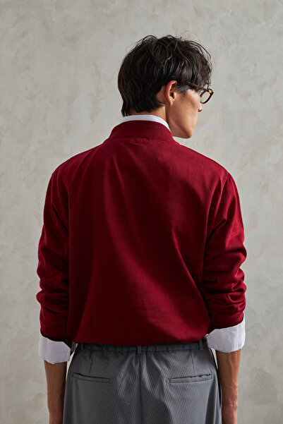 HYMAN Men's Half Fisherman Oversized Basic Knitwear Sweater