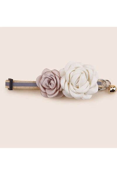 STEELVA Double Rose Flower Cat Dog Necklace