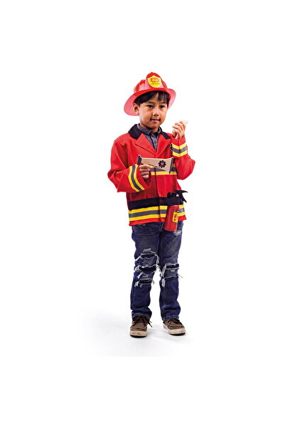 BIGJIGS Toys Set costum si accesorii pompier pentru copii