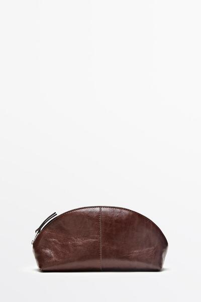 Massimo Dutti Nappa leather toiletries bag