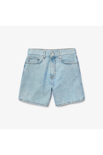 Lacoste Kadın Regular Fit Mavi Denim Bermuda