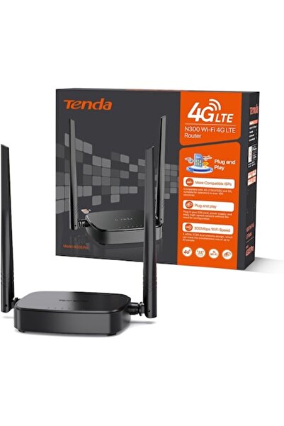 Tenda 4G LTE SIM Wireless Router - 300 Mbps, 2.4 GHz, 2 dBi Antennas, WAN/LAN, Plug & Play