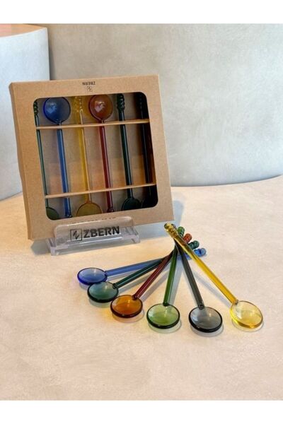 NUNU Spoon-Colored Glass Coffee & Tea Spoons – Set of 6