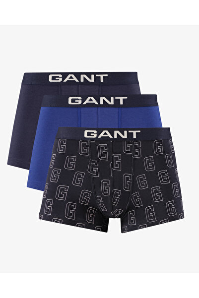 Gant Erkek Lacivert Logolu 3'lü Boxer