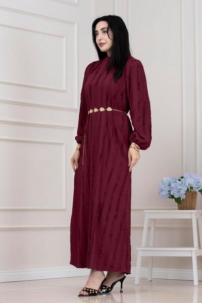 Sevitli Φόρεμα Dream με λεπτομέρεια βολάν-ΜΠΟΡΝΤΟ