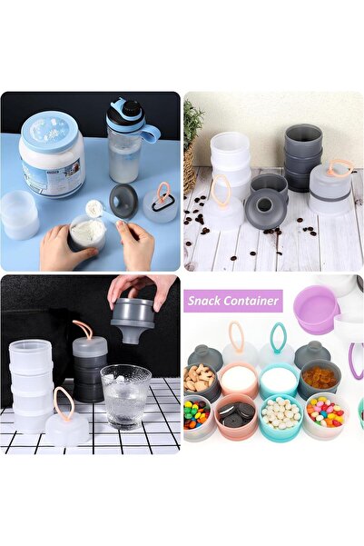 Generic TANGELTECH 2-piece 4-layer Plastic Food Storage Container (Orange & Blue)