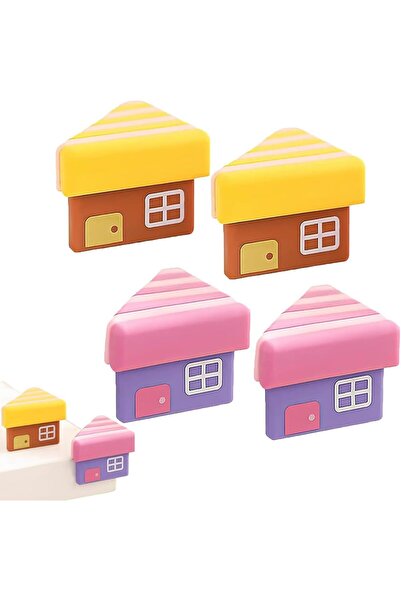 Generic وسادة تزوق لزاوية الطاولة مضادة للتصادم (4 قطع، أصفر ووردي)