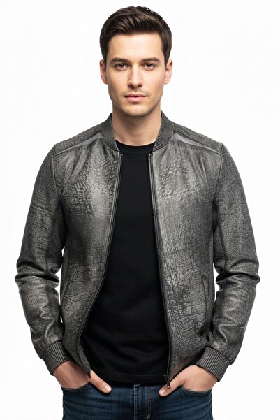 Deriderim Apollo Double-Sided Genuine Leather Bomber Men's Jacket
