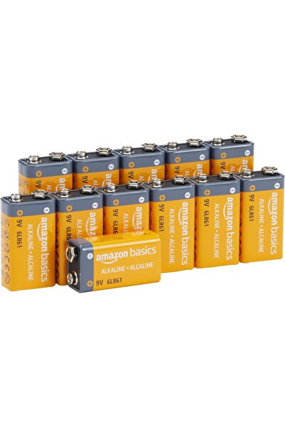 Amazon basics 9 Volt Alkaline Batteries for Everyday Use, Pack of 12