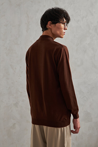 HYMAN Men's Half Fisherman Oversized Basic Knitwear Sweater