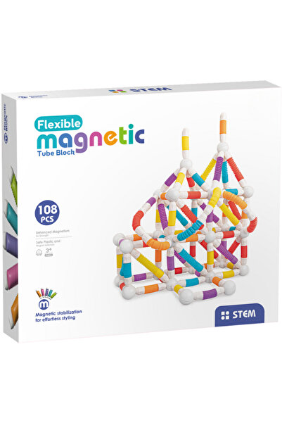 Bufnitel Magnetic STEM Construction Set - Flexible Tubes (108 pieces)