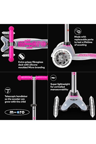 Micro Mini Deluxe Flux LED, The Original, Children's Scooter from 2 Years, Includes LED Wheels, Boys