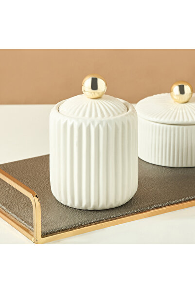 Lifestyle جرة زخرفية من السيراميك المضلع