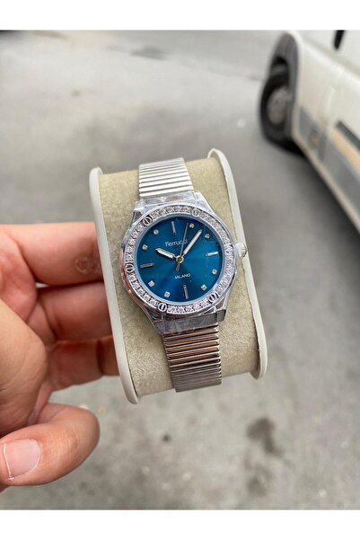 Ferrucci İÇİ MAVİ HASIR KORDONLU KOL SAATİ