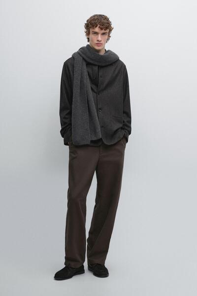 Massimo Dutti Overshirt with pockets, 100% wool