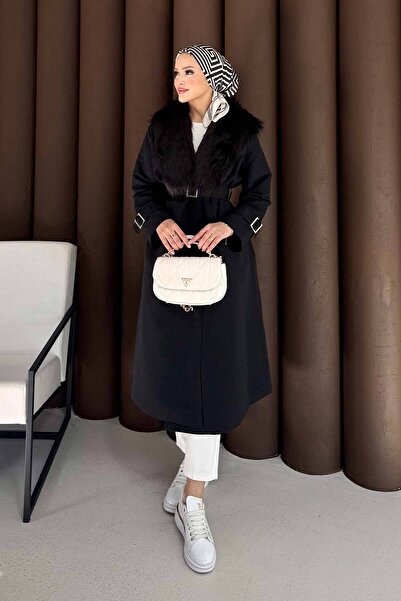 Melike Tatar Γούνινο μακρύ παλτό 32-3724