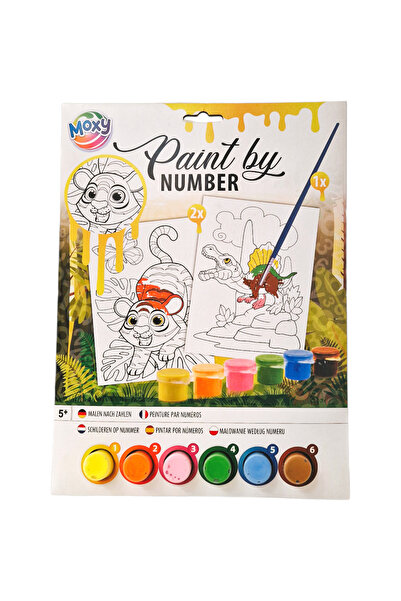 Moxy Set pictura pe numere - Tigru & dinozaur