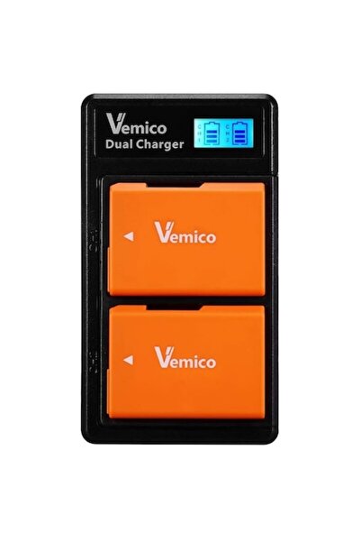 Vemico Set de 2 baterii EN-EL14/EN-EL14a 1500mAh cu încărcător LCD dual pentru Nikon D5100/D5300/D5500