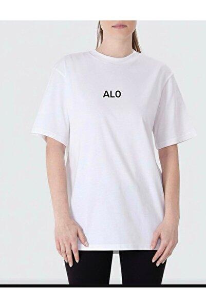 AL0 Tricou basic cu imprimeu și guler tip crewneck