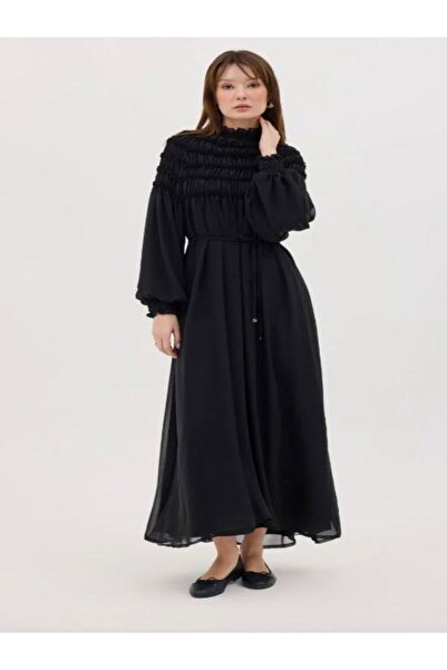 Thebomb Berrak Shirred Chiffon Dress
