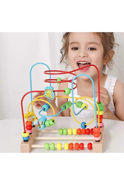 MONTESORİ Montessori Wooden Spiral Bead Toy