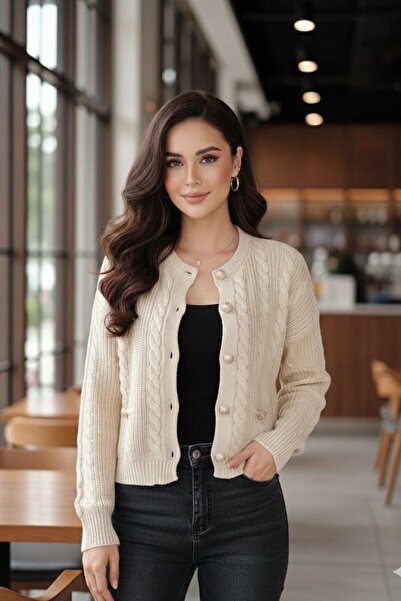 MARMARA FIRSAT Button Detailed Women's Knitwear Cardigan Standard Size between 38/44 Mar008