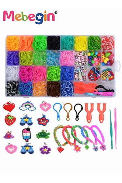 MEBEGIN مجموعة أدوات صنع الأربطة المطاطية DIY، مجموعة أدوات صنع الأساور، مجمو...