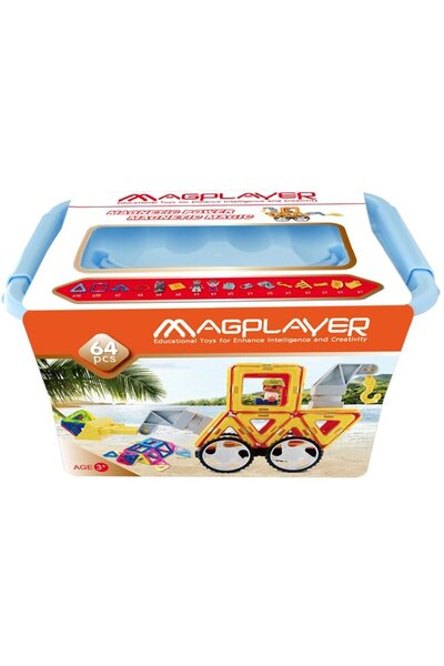 Magplayer Joc de constructie magnetic - 64 piese