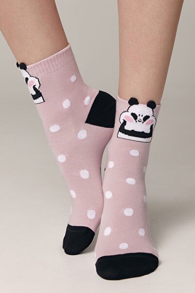 Conte Elegant Șosete de damă din bumbac cu picot „Panda”, Conte Classic 365 - Roz deschis, 38-39 (25)