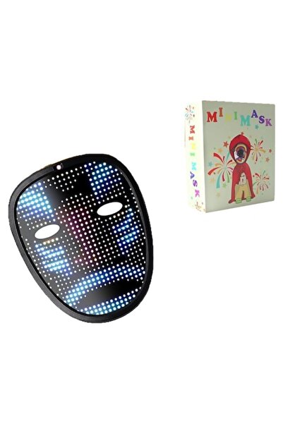 Aedcbaide Smart LED Halloween Mask with 50 Images, Gesture Control, Rechargeable, Wireless, Kids, Black