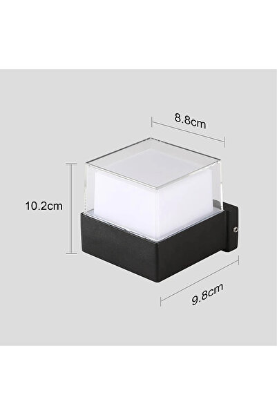 HAMER 6W square outdoor light, black color, yellow light