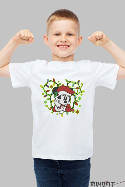 GILDAN Tricou De Craciun Copii Minnie Vesela Cu Caciula Rosie Baiat