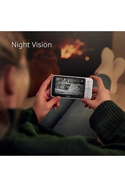 YOTON Wireless baby monitor set with camera, 4.3 inch display, night vision, two-way talk, 8 lullabies, wh