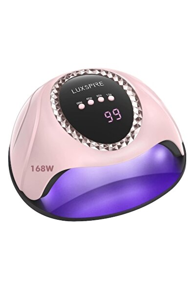 Luxspire Επαγγελματική λάμπα νυχιών UV LED 168W, 60 LED, ψηφιακή οθόνη, αποσπ...