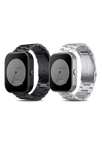 O Ozone (Pack of 2) Metal Band For CMF by Nothing Watch Pro/Watch Pro 2 Watchband - Black/Silver