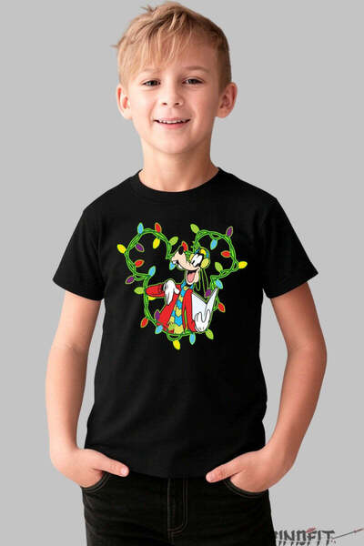 GILDAN Tricou De Craciun Copii Goofy In Ghirlanda Vesela Baiat