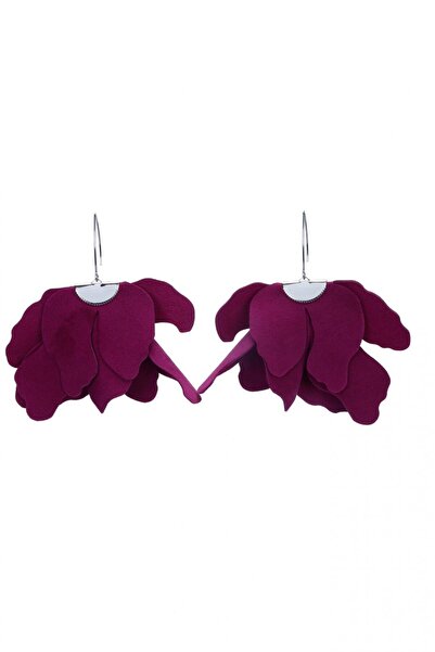 HAIArt Μεγάλα σκουλαρίκια με λουλούδια - Plum Caspia