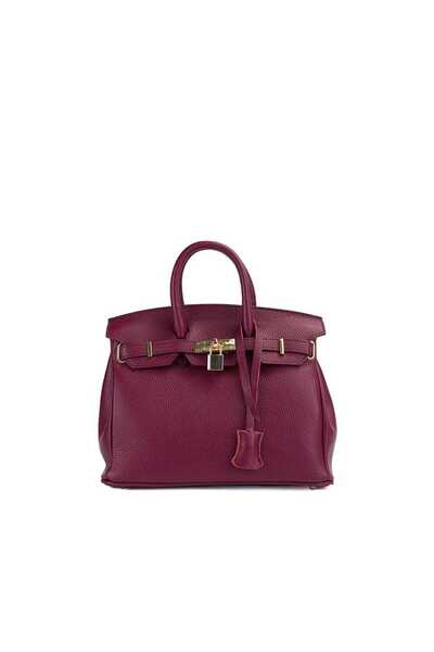 Kendall genuine leather handbag, Burgundy