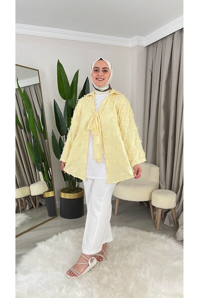 Thebomb Seli̇n Tie-Up Linen Shirt