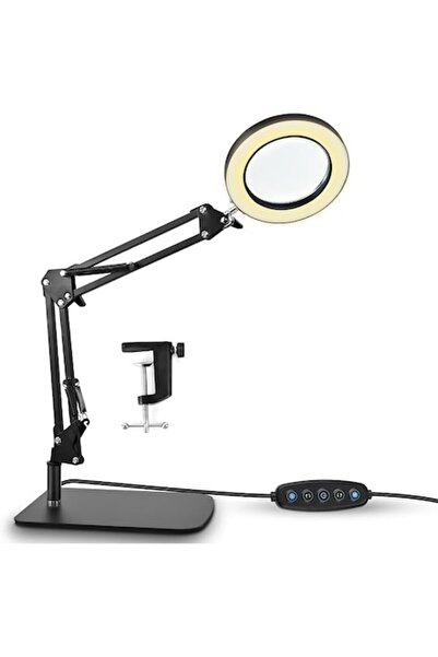 Strbdyi Lampă cosmetică cu LED cu mărire, cu lentilă din sticlă 10X, rotație la 360°, 12,6 W, 1800 lm