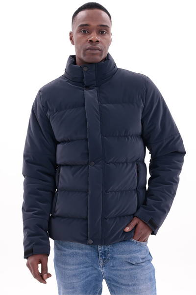 freemen Men's Anthracite Waterproof Coat Nova Fabric Removable Hooded Zippers Snap Fastener Detail