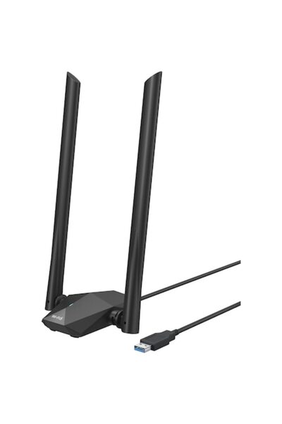BrosTrend WiFi 6 USB Adapter AX1800 Dual-Band 1201/574 Mbps, Adjustable Antennas, Windows 10/11