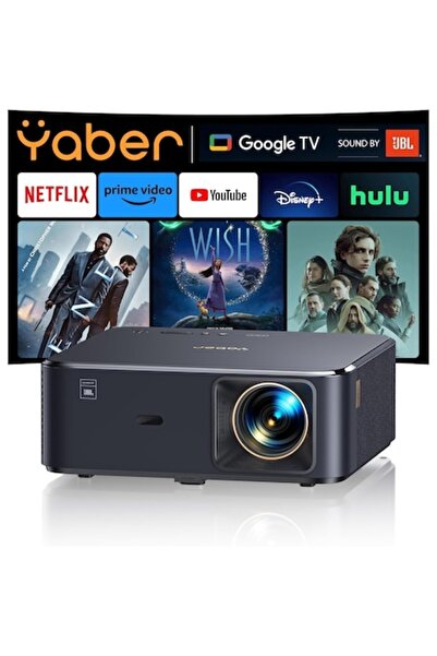 YABER Smart Projector Android TV 11.0, WiFi 6, Bluetooth, 1080P Full HD, 1000 ANSI