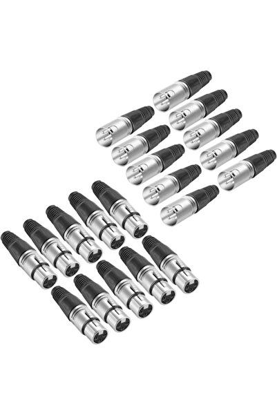 NEEWER Set de 20 de conectori XLR cu 3 pini (10 mamă și 10 mascul), aliaj de ...
