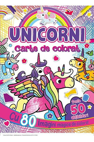 Editura Flamingo Junior Unicorni. Carte de colorat cu abtibilduri