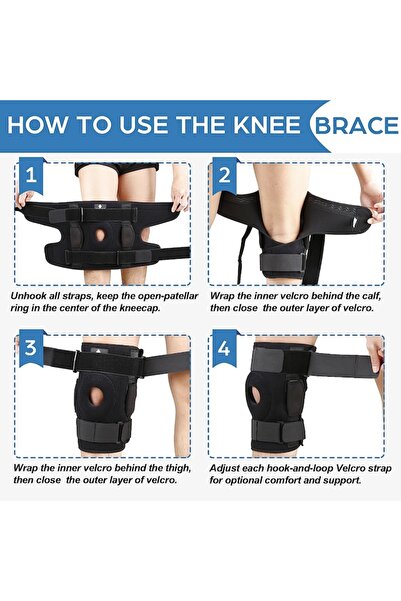 Neenca Knee Brace with Removable Hinge and Patella Support - Size L