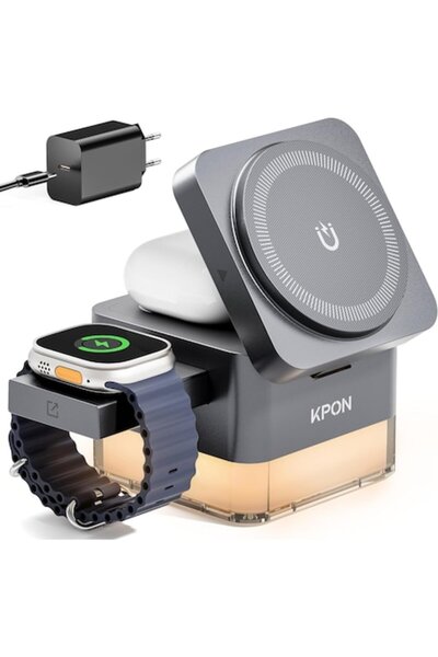 KPON 3-in-1 MagSafe Wireless Charging Station for iPhone 1217, Apple Watch & AirPods