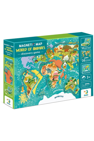 Dodo Puzzle magnetic - Lumea animalelor (36 piese)