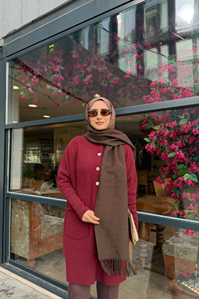 Mooncorn Double-Sided Wool Scarf Bitter Brown Tile